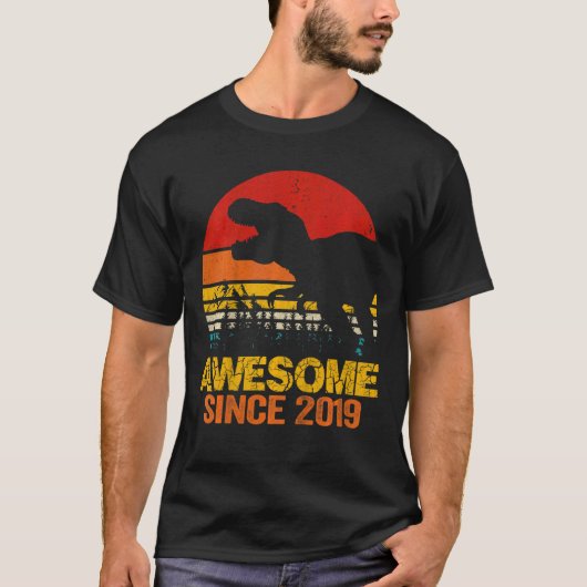 キッズ3歳の恐竜のレックス素晴らし2019 3rd Birt Tシャツ (正面)