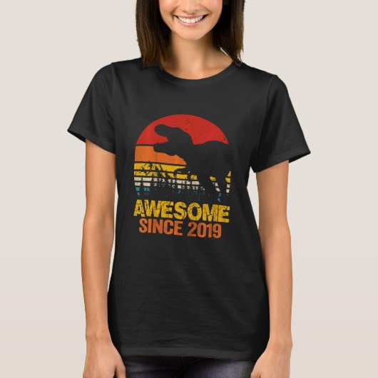 キッズ3歳の恐竜のレックス素晴らし2019 3rd Birt Tシャツ (正面)