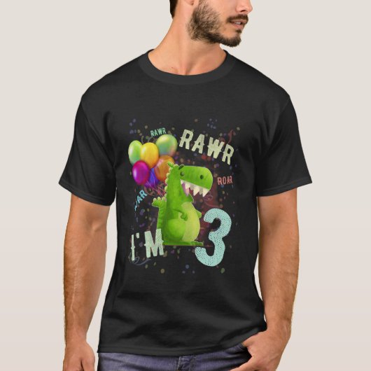 キッズ3歳の恐竜誕生日シャツ第3誕生日 Tシャツ (正面)
