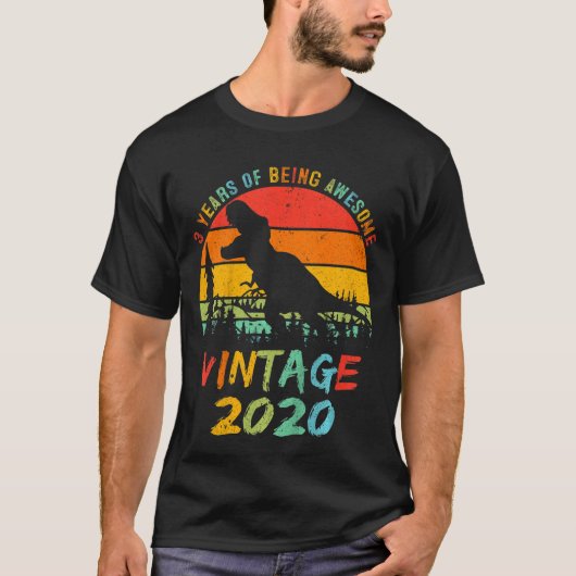 キッズ3歳の恐竜3歳の誕生日素晴らし男 Tシャツ (正面)
