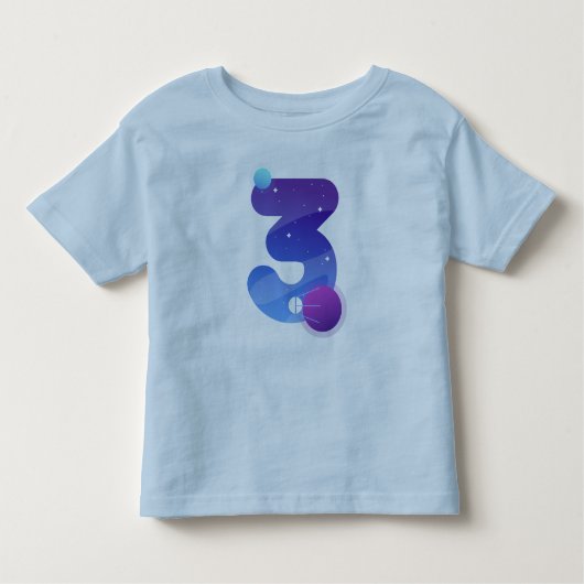 キッズ3歳の男の子の惑星宇宙3rd誕生日キ トドラーTシャツ (正面)