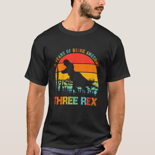 キッズ3歳の男の子3レックス3歳の誕生日3 Tシャツ (正面)