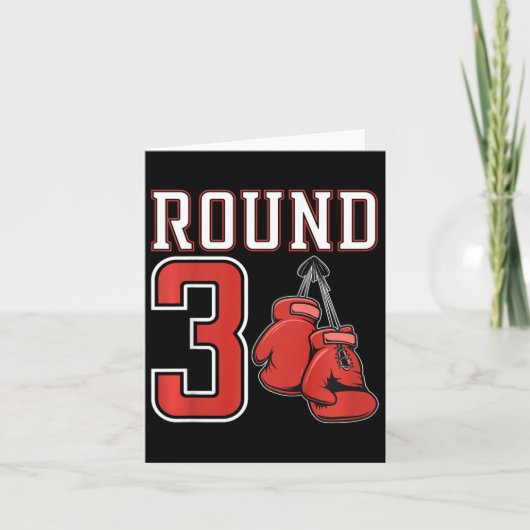 キッズ3歳の誕生日ボクシング男の子3歳ボクサーBday カード (正面)