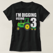 キッズ3歳トラクター誕生日3歳の誕生日 Tシャツ (デザイン正面)