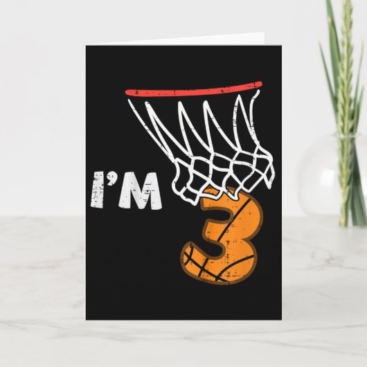 キッズ3歳バースデースケットルIm 3 3歳Bday カード (正面)