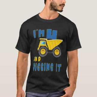 キッズ3 4歳4歳の誕生日建築男の子4歳 Tシャツ