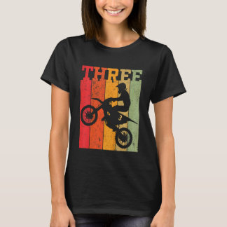 キッズ3rdバースデーボーイ3 3ダートバイクモトクロス tシャツ