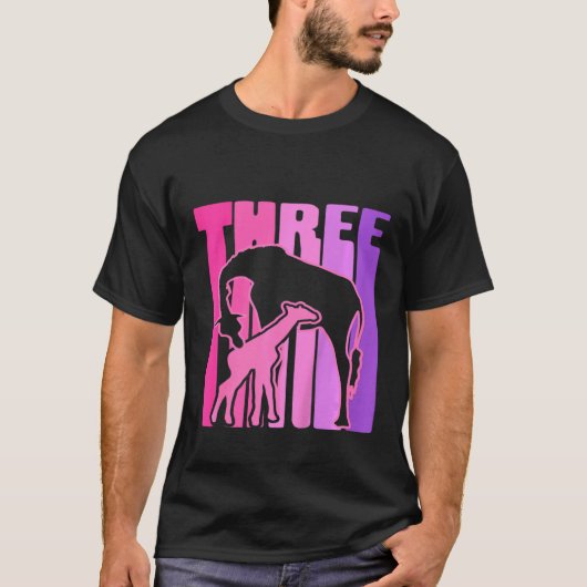 キッズ3rd誕生日トップIキリンIキラファI 3年 Tシャツ (正面)