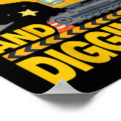 キッズ4年4th誕生日ショベル4年Bo ポスター (角)