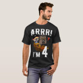 キッズ4歳の海賊誕生日パーティー海賊船 Tシャツ (正面フル)