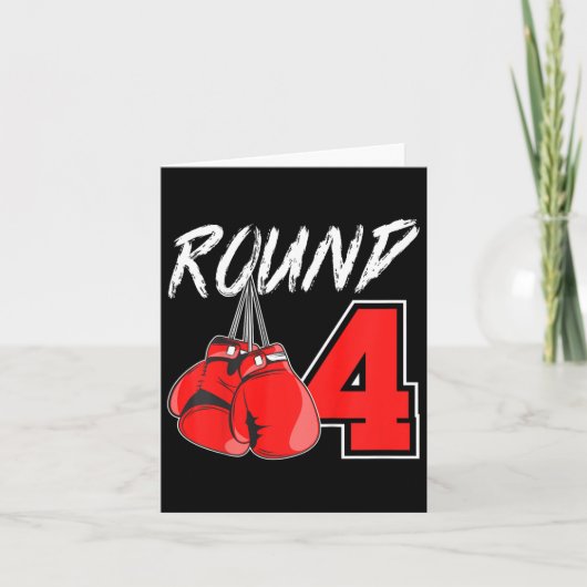 キッズ4歳ボクシング少年4歳ボクサーBday カード (正面)