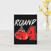 キッズ4歳ボクシング少年4歳ボクサーBday カード (黄色い花)