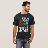 キッズ4歳モンスタートラック4th誕生日パーティーB Tシャツ (正面フル)