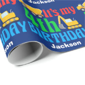 キッズ4thバースデーボーイ建築車カスタム ラッピングペーパー (ロールコーナー)