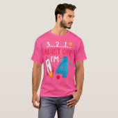 キッズ4th誕生日かわいい天文学ロケット宇宙 tシャツ (正面フル)