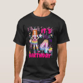 キッズ4th誕生日ガールズ4年赤毛第4日B日 Tシャツ (正面)