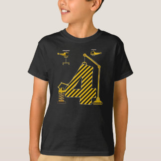 キッズ4th誕生日クレーン掘削機トラック4歳 tシャツ