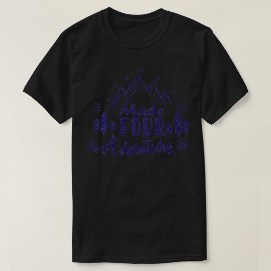 キッズ4th誕生日パーティーキャンプテーマ4ad作った tシャツ (デザイン正面)