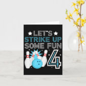 キッズ4th誕生日パーティーボーリング少年4歳の弓 カード (黄色い花)