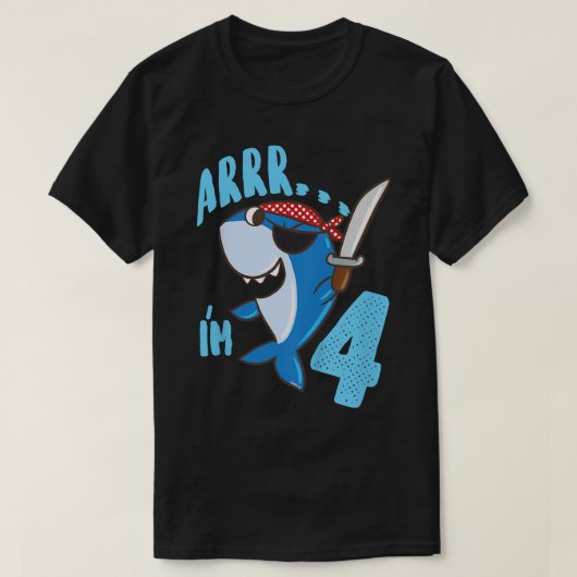 キッズ4th誕生日プレゼントアイディアボーイズ海賊4アイ tシャツ (デザイン正面)