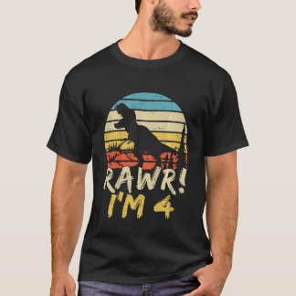キッズ4th誕生日レックスRawr Iu2019m 4 4 Ye Tシャツ