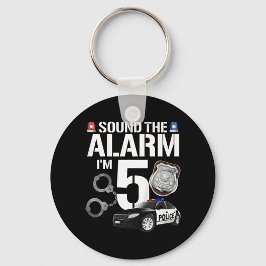 キッズ5年の警察誕生日士警官パトカー5t キーホルダー (正面)