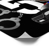 キッズ5年の警察誕生日士警官パトカー5t ポスター (角)