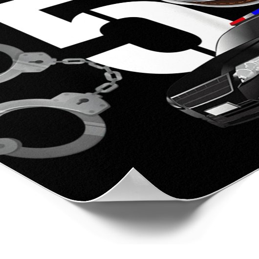 キッズ5年の警察誕生日士警官パトカー5t ポスター (角)