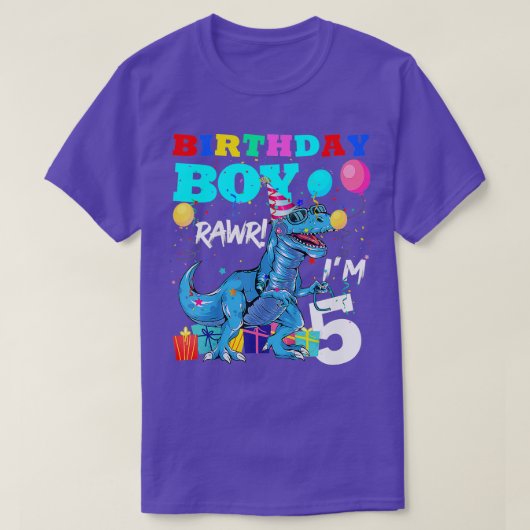 キッズ5年オールドギフト5th誕生日ボーイ5th誕生日 tシャツ (デザイン正面)