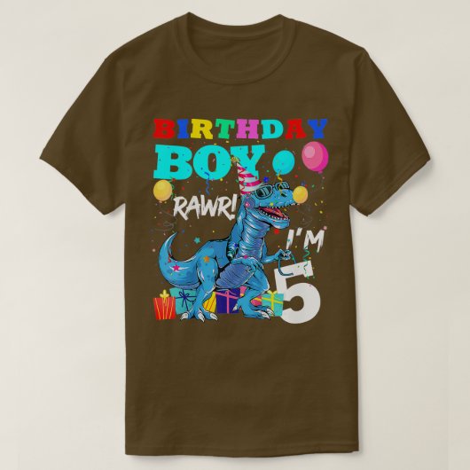 キッズ5年オールドギフト5th誕生日ボーイ5th誕生日 tシャツ (デザイン正面)