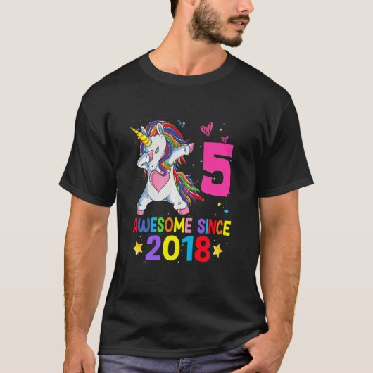 キッズ5歳の女の子10代ダビングUnicorn 5th B Tシャツ (正面)
