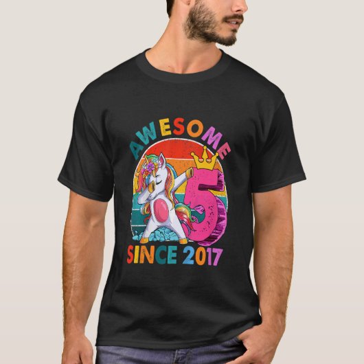 キッズ5歳の女の子10代ダビングUnicorn 5th B Tシャツ (正面)