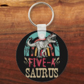 キッズ5歳の恐竜誕生日5th Tレックスディノ キーホルダー (正面)