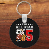 キッズ5歳スポーツスター誕生日パーティーすべてSpo キーホルダー (正面)