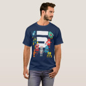 キッズ5歳ロボット誕生日ロボット科学 Tシャツ (正面フル)