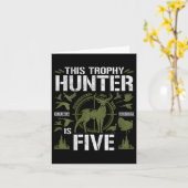 キッズ5歳狩り誕生日パーティダックディアーH カード (黄色い花)