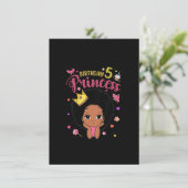 キッズ5歳5誕生日プリンセスおもしろいギフト 招待状 (スタンド正面)