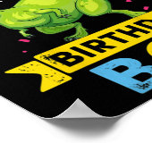 キッズ5歳5誕生日少年Tレックス恐竜 ポスター (角)