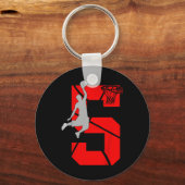 キッズ5歳5thバスケットボール誕生日PartyTheme キーホルダー (正面)