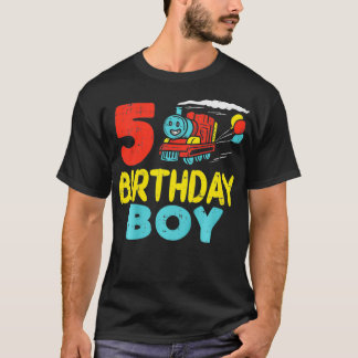 キッズ5誕生日ボーイトレインカワイトボーイズ5th誕生日K Tシャツ