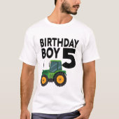 キッズ5nd誕生日ファームトラクター5歳5歳PAR Tシャツ (正面)
