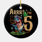 キッズ5th誕生日シャツボーイ5歳パイレーツT Re セラミックオーナメント (裏面)