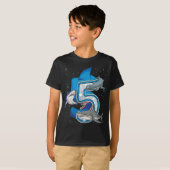 キッズ5th誕生日ボーイズシャーク5歳海 tシャツ (正面フル)
