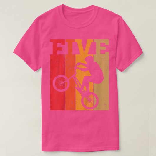 キッズ5th誕生日ボーイズ5歳BMXバイクラ Tシャツ (デザイン正面)