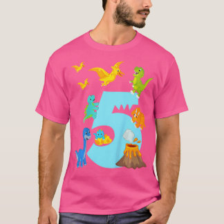キッズ5th誕生日ボーイディノの衣装 – 5歳 tシャツ