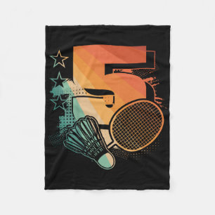 キッズ5th誕生日ボーイバドミントン選手バドミントン5 フリースブランケット