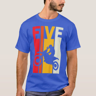 キッズ5th誕生日レトロモトクロス5年ボーイズギル tシャツ