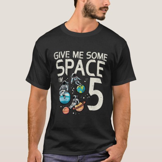 キッズ5th誕生日与え宇宙飛行士私宇宙5年 tシャツ (正面)