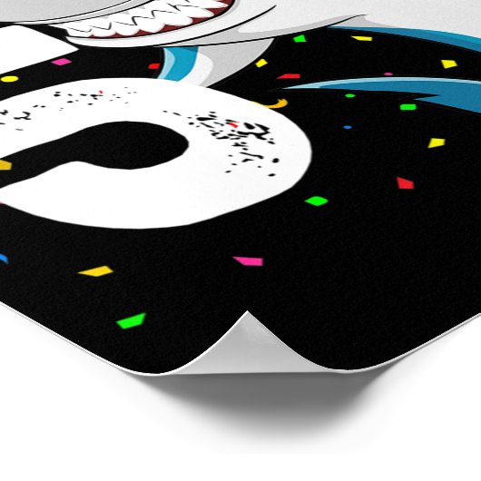 キッズ5th誕生日少年シャークジョー – 約5人の男の子 ポスター (角)