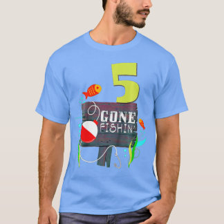 キッズ5th誕生日漁師が釣りギフトへ tシャツ